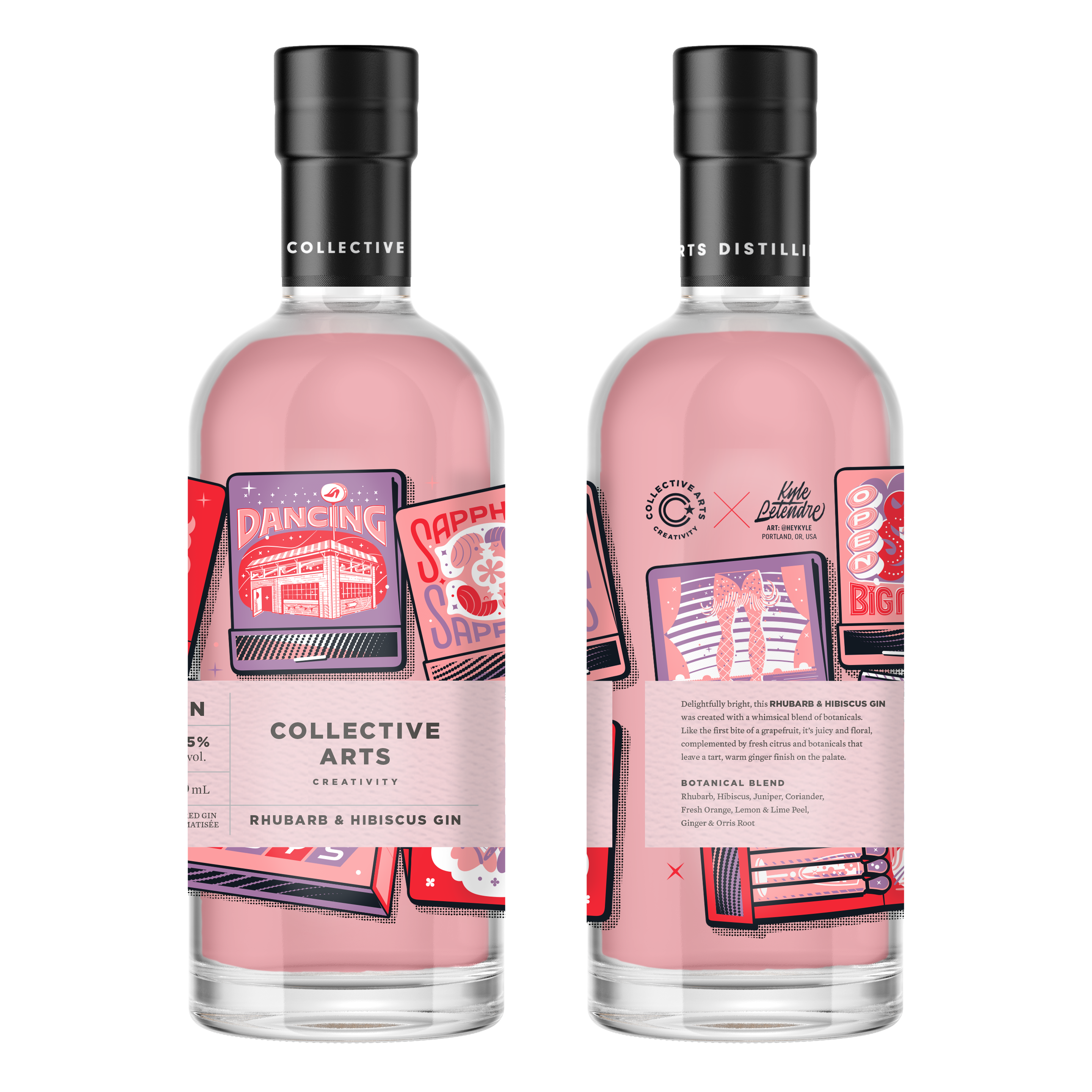 Rhubarb & Hibiscus Gin (6 x 750ml Bottles)